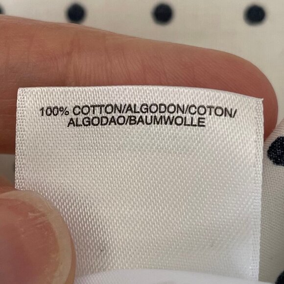 Jones New York Signature Slvless Button Down Polka Dot Print Blouse Wht Blk Sz S - Picture 9 of 10